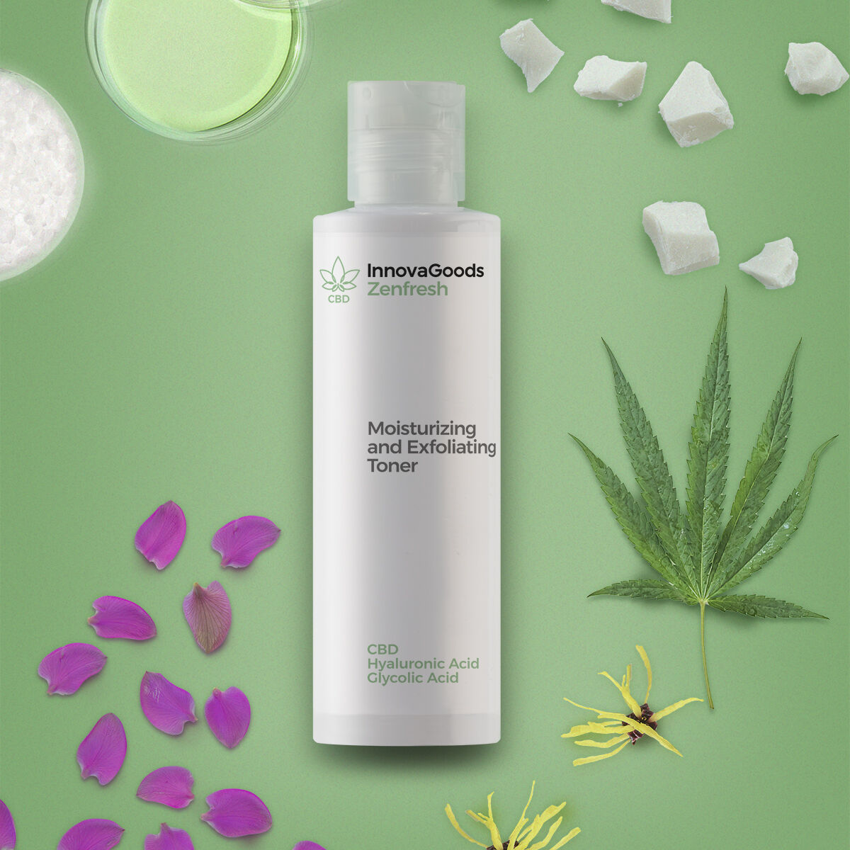 Moisturizing and Exfoliating Facial Toner CBD Zenfresh InnovaGoods 150 ml-4